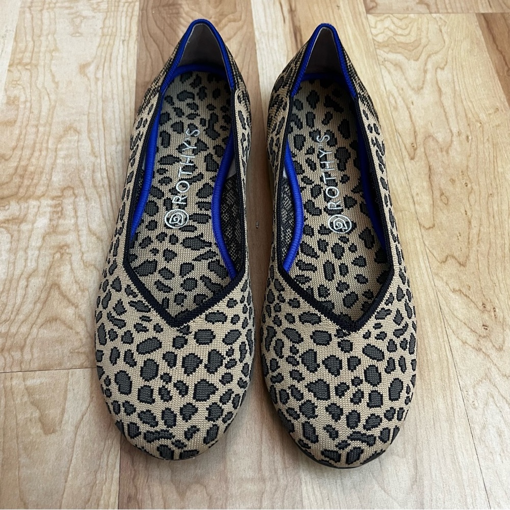 Rothy’s The Flat Round Toe Spotted Leopard Tan